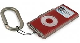 funda de cristal con mosquetón para iPod nano 2G