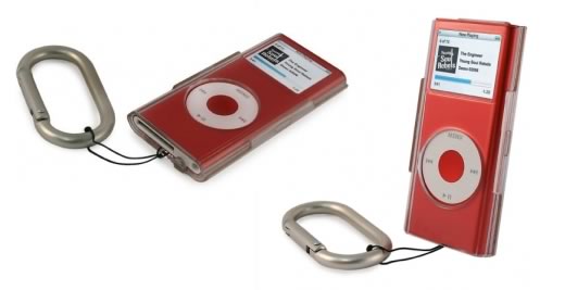 Funda de cristal con mosquetón para iPod nano 2G