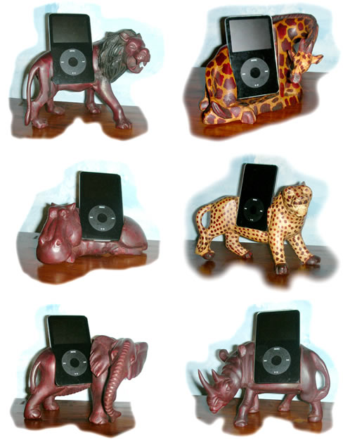 Soportes para iPod con forma de animales