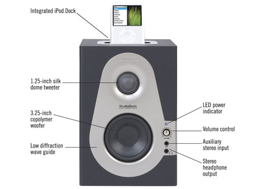 StudioDock 3i. Monitores de estudio con dock para iPod