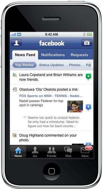 Anticipo de Facebook 2.0 para iPhone/iPod touch