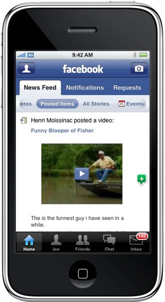 Anticipo de Facebook 2.0 para iPhone/iPod touch