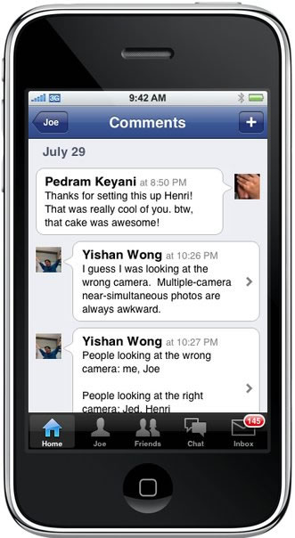 Anticipo de Facebook 2.0 para iPhone/iPod touch