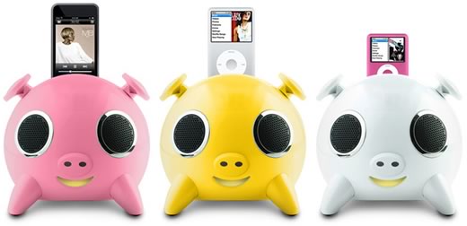 iPig: altavoces con dock para iPod con forma de cerdito