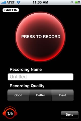 Griffin: App iTalk para iPhone y iPod touch