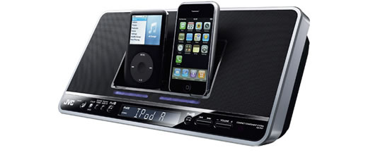 Sistema de audio con doble dock para iPod de JVC