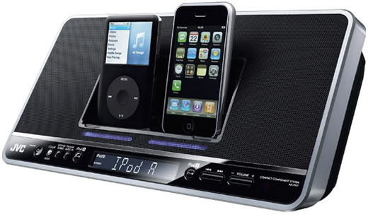 Sistema de audio con doble dock para iPod de JVC