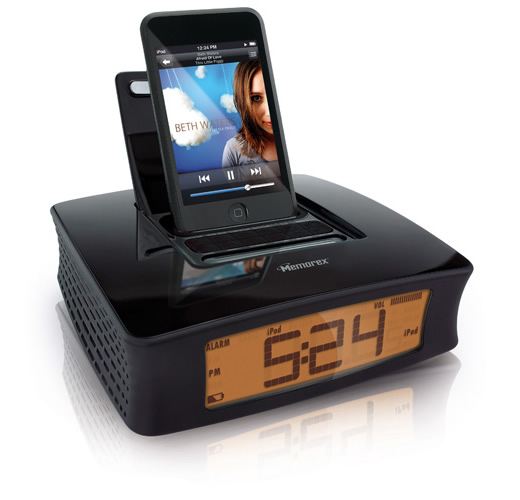 Dos modelos económicos de radio reloj para iPod de Memorex