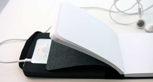 iPod-notebook: block de nota y funda para iPod