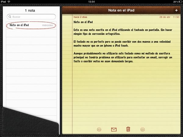 iPad notas