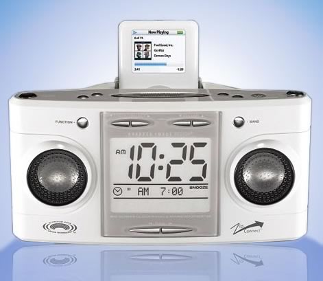 Big Screen Clock/Radio con Sound Soother 20 y Stereo ZipConnect para iPod y MP3