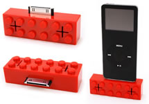 Mini altavoces para iPod con forma de Lego