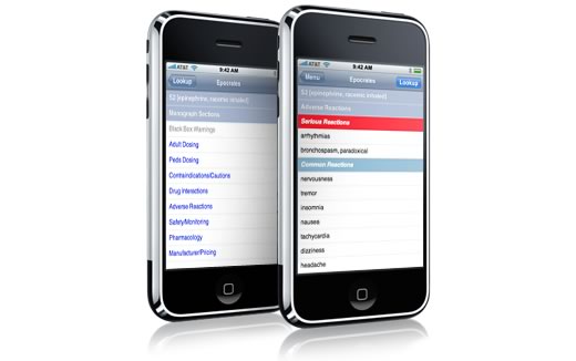 Epocrates y Apple anuncian una nueva aplicación de referencia médica para iPhone
