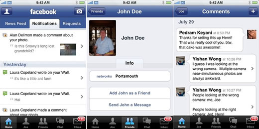 Anticipo de Facebook 2.0 para iPhone/iPod touch