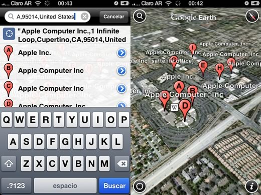 Google Earth para iPhone e iPod touch