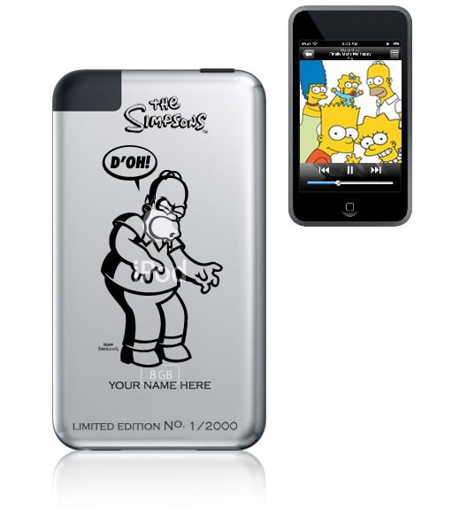 Edición limitada de iPod con grabados de los Simpson
