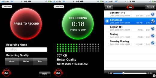 Griffin: App iTalk para iPhone y iPod touch