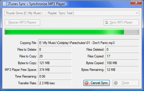 Sincroniza tu reproductor de MP3 con iTunes