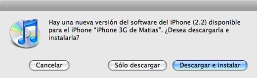 Actualización de software iPhone 2.2 y iPod touch 2.2