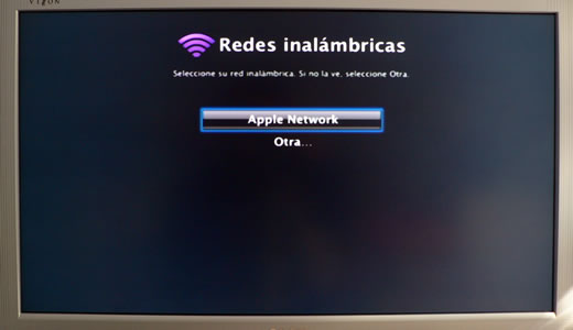 Selección red inalámbrica Apple TV